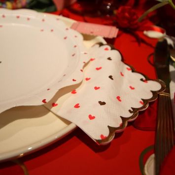 20 serviettes cocktail en papier - 24 x 24 cm - Collection Lovely Time