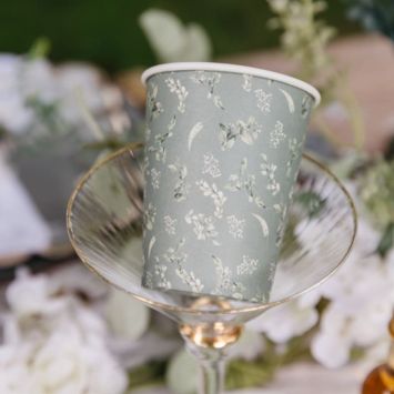 8 gobelets en carton FSC® - 255 ml - Collection Greenery