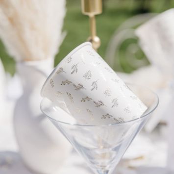 8 gobelets en carton FSC® - 255 ml - Collection Communion Blanc et Or