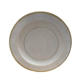 8 assiettes en carton luxueuses - Diamètre 25,5 cm - Couleur au choix