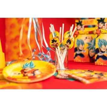 8 pailles médaillon en papier FSC® - 19,6 cm - Dragon Ball Super ®