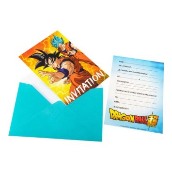 8 cartes d’invitation en carton avec enveloppes - 15 x 10 cm - Dragon Ball Super ®