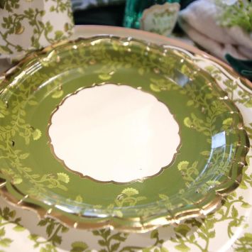 8 assiettes en carton - Diamètre 18 cm - Collection Botanica Verde