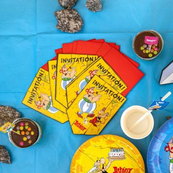 8 cartes d’invitation en carton avec enveloppes - 14,8 x 10 cm - Astérix ®