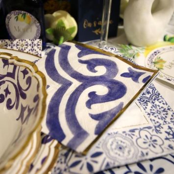 20 serviettes cocktail en papier - 24 x 24 cm - Collection Dolce Vita