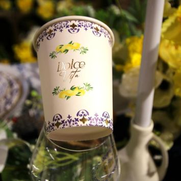 8 gobelets en carton - 255 ml - Collection Dolce Vita