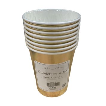 Gobelets en carton dorés pour boissons festives | jourdefete.com