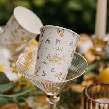 8 Gobelets en carton - Collection Mimosa