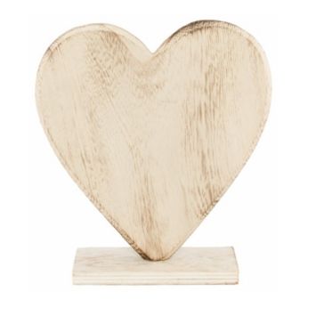 Décoration Cœur en Bois sur Pied
