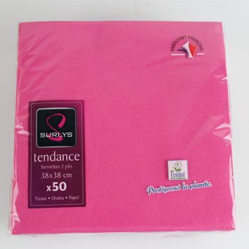 50 Serviettes Microgaufrées - Framboise