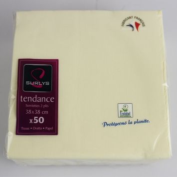 50 Serviettes Microgaufrées - Vanille