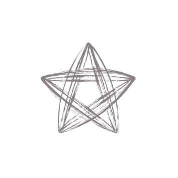 25 Serviettes Voie Sèche "Esquisse d'Etoile" - Argent