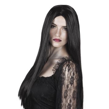 Perruque Sorcière Cheveux Longs Noirs