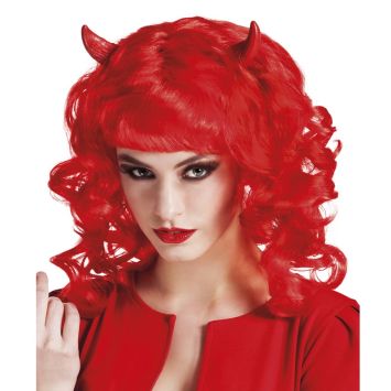 Perruque Lady Devil avec Cornes