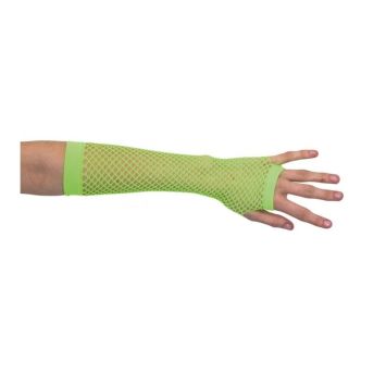 Mitaines Longues Vertes Fluo en Résille