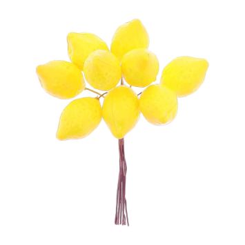 Citrons décoratifs jaunes artificiels sur tige pour décoration de fête | jourdefete.com
