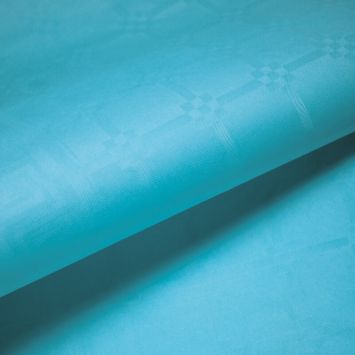 Rouleau de Nappe Damassé Bleu Caraïbes 25 m