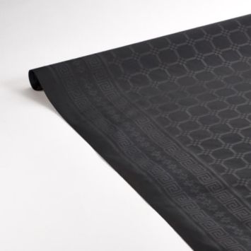 Rouleau de Nappe Damassé Noir 25 m