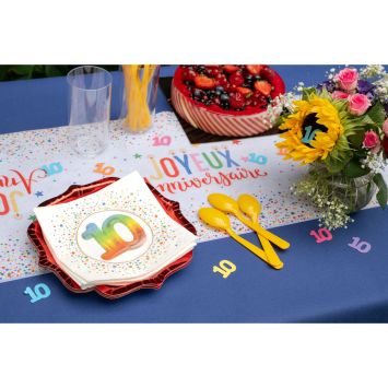 12 serviettes en papier pour anniversaire - 33 x 33 cm - Collection Anni' Festy - Âge au choix