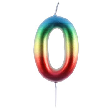 Bougie d’anniversaire chiffre arc-en-ciel pour enfant | jourdefete.com