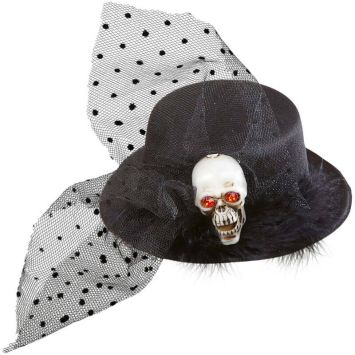 Chapeau Pince Gothique et Crâne