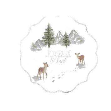 Serviettes de Noël Joyeux Noël Neige Éternelle avec motifs givrés et polaires | jourdefete.com