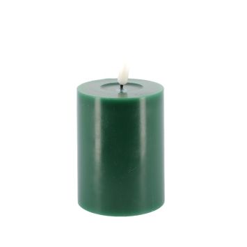 Bougie cylindrique à LED en cire - 7 x 10 cm - Couleur au choix