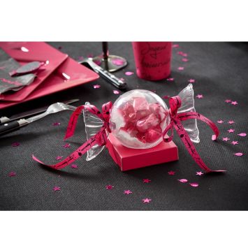 Ruban "Joyeux Anniversaire" en Satin - Fuchsia