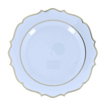 Assiettes réutilisables festonnées avec liseré doré | jourdefete.com