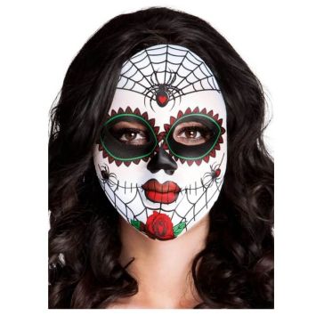 Demi Masque Tissu Femme El Dia de Los Muertos