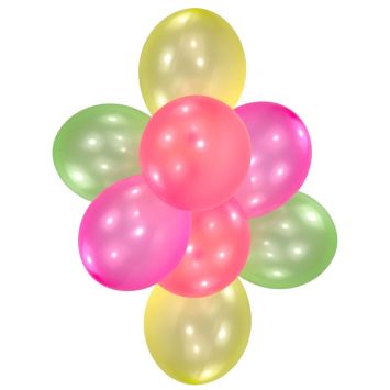 10 Ballons Néon Multicolores