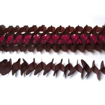 Guirlande en Papier "Zinnia Duo" Chocolat/Fuchsia