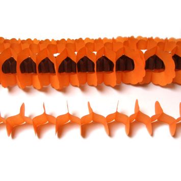 Guirlande en Papier "Zinnia Duo" Orange/Chocolat