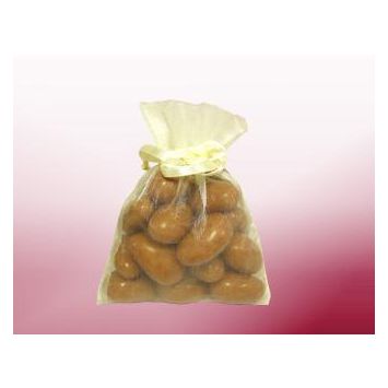 10 contenants en tissu organdi - 7,5 x 10 cm - Ivoire