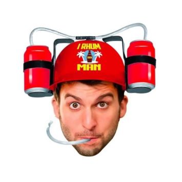 Casque Anti Soif - I RHUM MAN - rouge | jourdefete.com