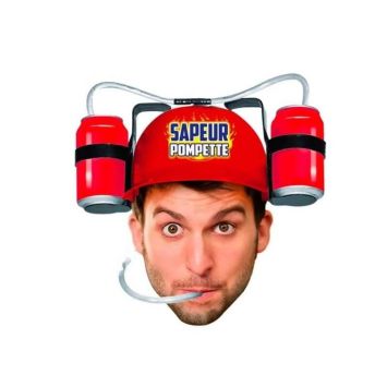 Casque Anti Soif - Sapeur Pompette - rouge | jourdefete.com