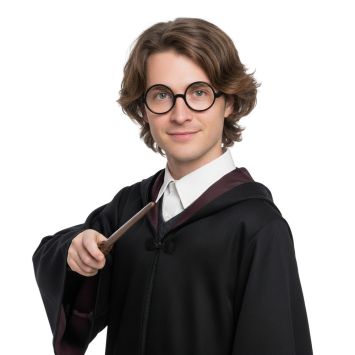 Homme déguisé en apprenti sorcier avec lunettes rondes | jourdefete.com