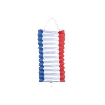lampion cylindrique tricolore france 13 cm | jourdefete.com