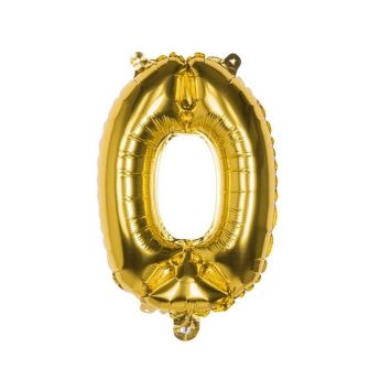 Ballon en aluminium métallisé or chiffre 0 | jourdefete.co