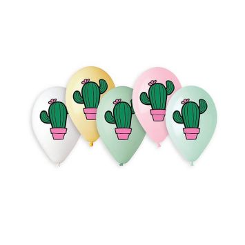 5 Ballons multicolores Cactus