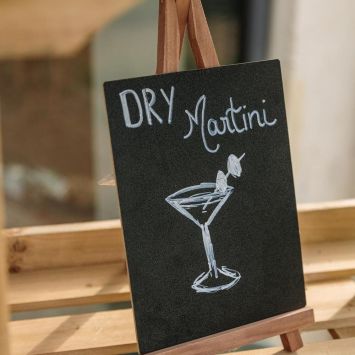 Ardoise avec chevalet en bois - 15 x 30 x 19 cm