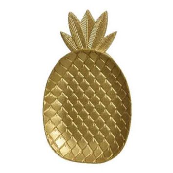 Assiette decoration ananas - Or | jourdefete.com