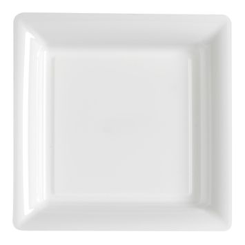 12 Assiettes Carrées en Plastique - Blanc