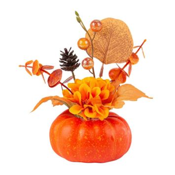 Optez pour cette citrouille avec décors d'automne pour votre table | jourdefete.com