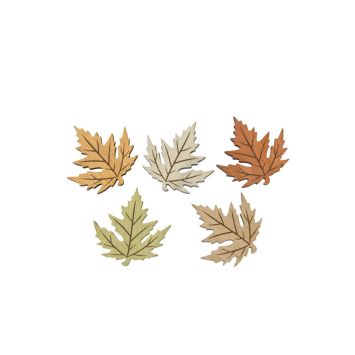Automne - 5 Feuilles d'Erables en bois