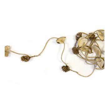 guirlande d'automne de sépales et de pomme de pin