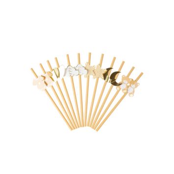 12 pailles médaillon en carton - Collection Baby Nude