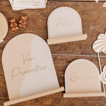 Set de 3 Pancartes en bois " Vos Pronostics " - Collection Baby Nude