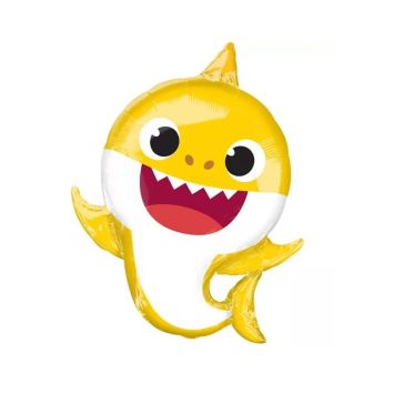 ballon aluminium baby shark jaune | jourdefete.com