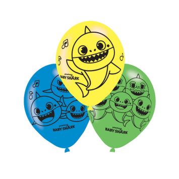 6 ballons en latex baby shark | jourdefete.com